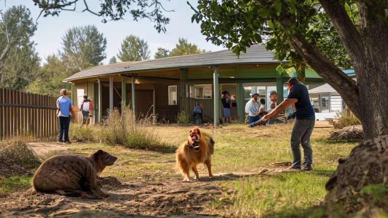 A jornada de um cão abandonado até encontrar um lar no abrigo rural