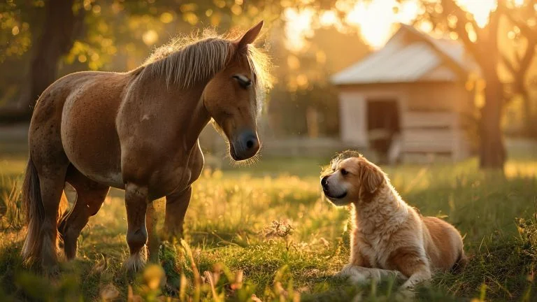 A emocionante amizade entre um cachorro e uma égua resgatada