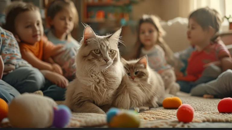Raças de gatos dóceis ideais para famílias com crianças