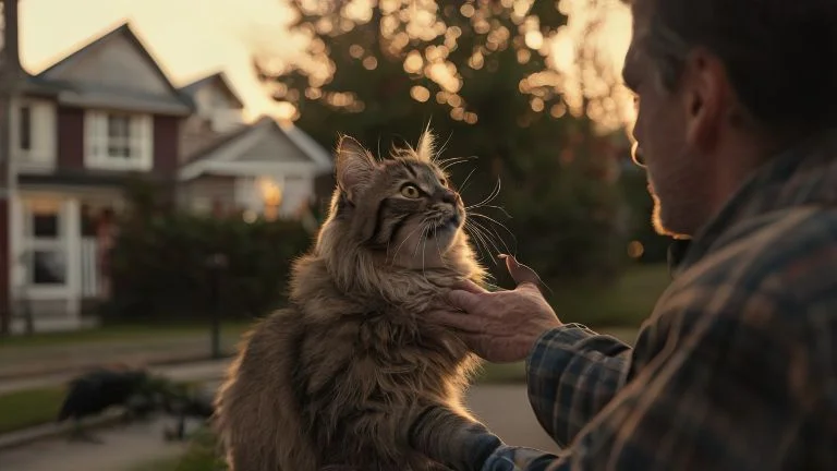 O emocionante reencontro entre um gato perdido e seu dono